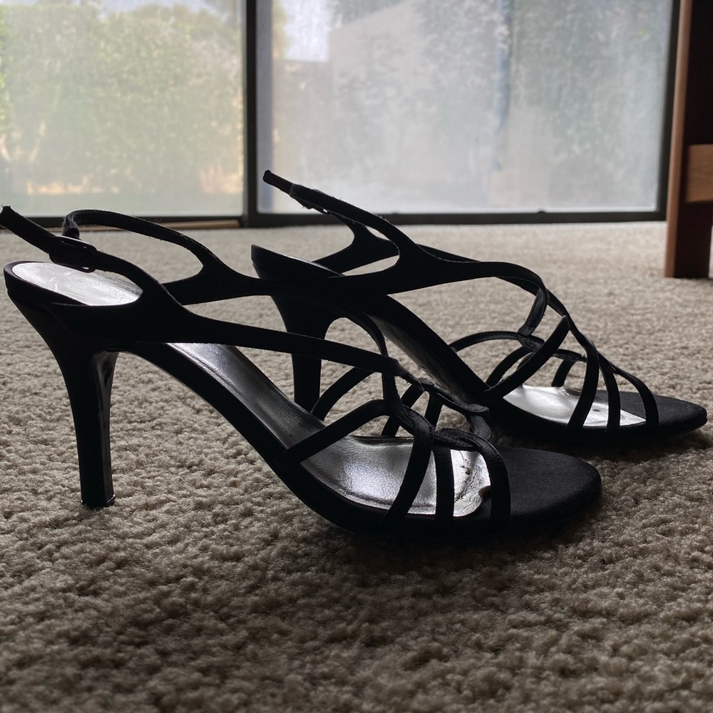 Stuart Weitzman Black Open Toed Heels - image 3